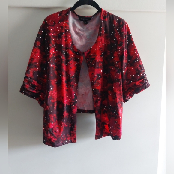 Vintage Perceptions Sequin floral Cardigan style blouse Whimsical Wedding Formal - Picture 1 of 7